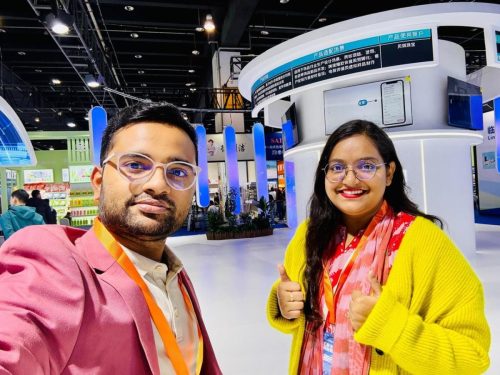 Anio Imports representatives Saiful Islam and his wife Afasana Meem at the 31th Yiwu Fair